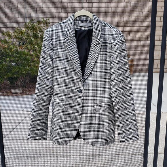 ASOS Black and White Houndstooth Blazer size 6 US - Picture 2 of 5